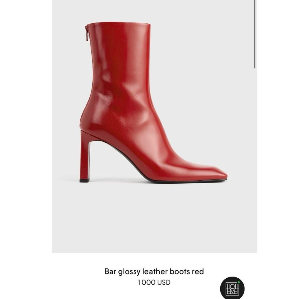Toteme Red Glossy Leather Boots - Picture 5 of 6